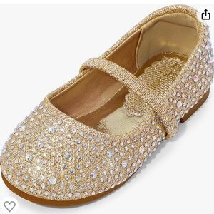 Dream Pairs gold glitter toddler ballet flats | size 6